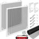 2 Sets Window Screen Frame Kit 5/16 in x 1/8 in x36inX36in Fiberglass Window Screen Replacement Kit not installed Includes Full Set of Tools Suitable for WindowsFramed Mesh Replacement Window Screens