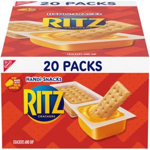 Handi-Snacks RITZ Crackers 'N Cheesy Dip Snack Packs, School Snacks, 20 Snack Packs (EXP 09/30/25)