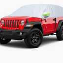 KPFILEH Half Car Cover for SUV, 161.4" Windproof Windshield Cover, Dustproof Auto Sunroof Covers with Reflective Straps, All Season Universal Waterproof Vehicle Window Sun Protector(SUV)