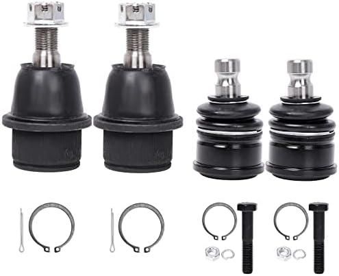 LCWRGS Front Upper and Lower Ball Joints Replacement for Chevy SSR Trailblazer Ext Buick Rainier GMC Envoy XL XUV Ascender Bravada 9-7X K6663 K6664, 4pcs