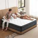 Full Size Mattress 10 inch Hybrid Mattress in a Box, Memory Foam Bed Mattresses with Independent Spring, Breathable Comfortable for Sleep Supportive and Pressure Relief, CertiPUR-US, Medium Firm
