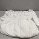 Women's Plus Size Dress Long Sleeve Smocked Dress Square Neck Tie Front Split A-Line Maxi Long Dresses (White, Size: XX-Large Plus)