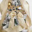 AIMUDI Gold Christmas Ribbon 2.5" Champagne Wired Ribbon Christmas Ribbon Wired Gold Glitter Ribbon for Christmas Tree Wreaths Gift Wrapping Tree Topper Bows Wedding Holiday Home Decor - 50 Yards