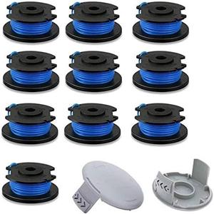 AC14RL3A String Trimmer Replacement Spool Line with 522994001 Cap for Ryobi One+ 24V, 18V, and 40V Cordless Trimmers, 0.065" Autofeed Replacement Spool- (12 Pack)