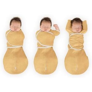 SwaddleDesigns 6-Way Omni Swaddle Sack Arms Up Swaddle for Newborn, More Options to Calm Startle Reflex, Improves Sleep (Heathered Gold, Small (6-14 Pound))
