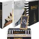 Decorative Books for Home Decor - Black and Gold Foiled Decor Books for Coffee Table - Decorative Hardcover Display Faux Books for Bookshelf  Fashion Designer Books Decor Set of 3