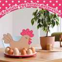 Junkin Rustic Wooden Hen Shaped Egg Holder Countertop, 16-hole Country Egg Storage Rack for Fresh Chicken, Duck, Quail and Turkey Eggs, Space Saving Farmhouse Country Decor Kitchen Organizer