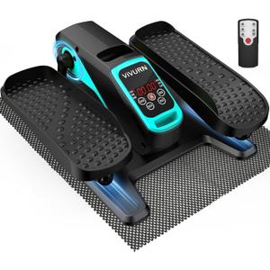 Under Desk Elliptical 12 Speed 5 Modes Mini Motorized Leg Exerciser While Sitting for Seniors As Seen on TV with Non-Slip Mat Quiet & Portable Electric Pedal Exerciser for Home and Office (Blue)