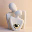 Modern Home Decor Lover Statues- 10'' Porcelain Sculptures for Shelf and Table Decor, Affectionate Couple Art Ceramic Sculpture- Romantic Figurine for Home, Bedroom, Livingroom, Office Decor