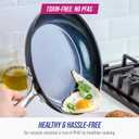 Blue Diamond Cookware Hard Anodized Ceramic Nonstick, 10" and 12" Frying Pan Skillet Set, PFAS-Free, Dishwasher Safe, Oven Safe, Grey