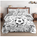 WeCozy Full Size Comforter Set with 2 Pillowcases, Game Painting Ball Cup Soccer Soft 3 Pcs Bedding for Kids and Adults Bedroom Bed Decor