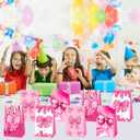 OUSHISS 12Pcs Coquette Pink Bow Party Paper Gift Bags, Girl Bow Birthday Party Treat Bags, Coquette Birthday Goodie Candy Bags for Bow Birthday Baby Shower Bridal Shower Bachelorette Party Supplies