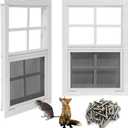 NeatiEase Upgraded Shed Windows 2 Pack, 20" x 30" Windows with Tempered Glass and Stainless Steel Screen for Shed, Chicken Coop, Playhouse, Household, Garage(Black)