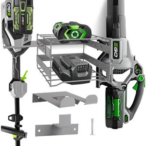 Power Tool Organizer Wall Mount - Heavy Duty Weed Eater Hanger for Garage Organization, Cuboid Garage Storage Rack for EGO Leaf Blower, Trimmer, Chainsaw, Edger, Battery, Charger, 180lbs Load Capacity