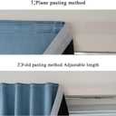 AJAZZ self Adhesive Portable 100% Blackout Curtains Simple and Easy to installBedroom Window Thermal Lnsulated Kitchen Room Darkening Black Small Drapes 1-Pack (Light Blue)