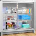 Sorbus Large Clear Stackable Storage Drawers 2-Pack Plastic Organizer Bins with Handles Stackable Pull-Out Storage Drawers for Closet, Pantry, Office, Bathroom, Craft, and Toy Organization