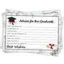 Fibevon Graduation Wish & Advice Cards - 50PCs Graduate Party Supplies Advice Card for Class of 2025 Graduations Party, Graduation Favors Cardes for High School/College/Senior School, Pack of 2