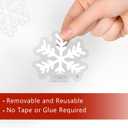 Mfault Merry Christmas Santa Claus White Window Clings 4 Sheets, Xmas Tree Reindeer Snowflake Ornament Ball Stickers Decals Decorations, Winter Holiday Gifts Home Kitchen Decor