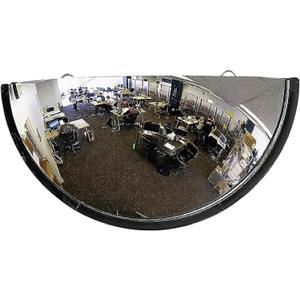 18 Acrylic Bubble Half Dome Mirror with Black Rim, Round Indoor Security Mirror for Driveway Safety Spots, Outdoor Warehouse Side View, Circular Wall Mirror for Office Use - Vision Metalizers (DPB1812)