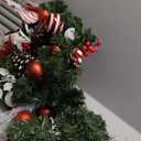 WBHome Pre-lit 6 Feet/72 Inch Decorated Christmas Garland, Red & White Lighted Garland with 35 LED Lights for Indoor Outdoor Xmas Decor Holiday Decorations, Battery Operated (Batteries NOT Included)