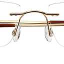 Titanium Frameless Reading Glasses for Men Women, Blue Light Blocking Readers 1.0 1.5 2.0 2.5 3.0 3.5 (Gold)