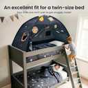 Tiny Land Space Galaxy Bed Tent for Kids Sleep Bed Canopy with 9 Planets Design, Easy-to-Install Indoor Kids Play Tent, Imaginative Playhouse, Ideal Gift for Boys & Girls 77" x 40" x 46"
