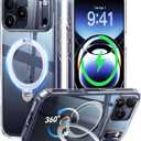 CASEKOO Clear for iPhone 17 Pro Max Case with 360 Spin Magnetic Stand [Fit for MagSafe][17FT Military Protection] Slim Polished for iPhone 17 ProMax Case with Stand 6.9'', Clear