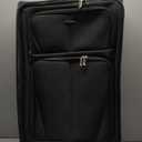 U.S. Traveler Aviron Bay Expandable Softside Luggage with Spinner Wheels, Black, Checked-Large 31-Inch