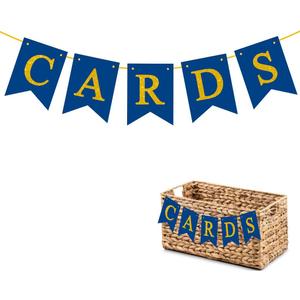 Graduation Decorations Class of 2026 Blue Glitter Pre-Strung Congrats Grad Graduation Cards Basket Banner Party Congratulations Banner Decor College High School Party Favors