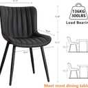 YOUNUOKE Black Dining Chairs Set of 2, Faux Leather Upholstered Kitchen & Dining Room Chairs with Back, Mid Century Modern Minimalist Accent Chair Armless for Guest Reception Waiting Living Room