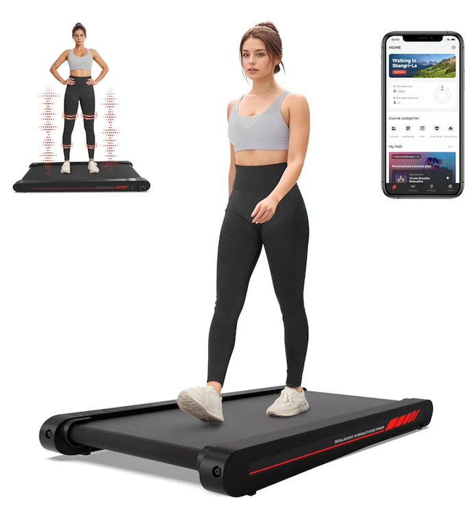 Sperax Walking Vibration Pad,Under Desk Treadmills for Home,4 in 1 Vibration Plate Exercise Machine,Portable Walking Pad with APP,350 Lb Capacity Multifunctional Treadmill Pro Max