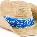 Fun Express Cowboy Hat For Men & Women - Set of 12 Hand Washable Cowboy Hats with Blue Bandana - Perfect for Western-Themed Events And For Parties of Any Size - Premium Quality, Comfortable & Durable