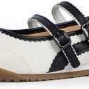 Tigeridea Mary Jane Sneakers Two Strap Rounded Toe Ballet Flats for Women Size 6