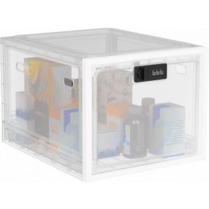 Lock Box for Medicines, Food, and Electronic Devices - Ideal for Keeping Medications Safe, Lunch Snacks Locked Up, and Jailing Cell Phones in One Convenient Container (Clear)