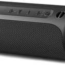 Wireless Portable Speaker,IPX7 Waterproof Bluetooth Speaker, 25W Loud Stereo Sound, Bassboom Technology, TWS Pairing, Built-in Mic, 16H Playtime with Lights for Home Outdoor - Black
