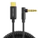 CableCreation USB C to 3.5mm Audio Aux Jack Cable (1.3-4FT), Coiled Aux to USB C Cable, Type C to 3.5mm Headphone Car Stereo Cord for iPhone 16 15 Pro Max, Galaxy S25 S24, Pixel, iPad Pro