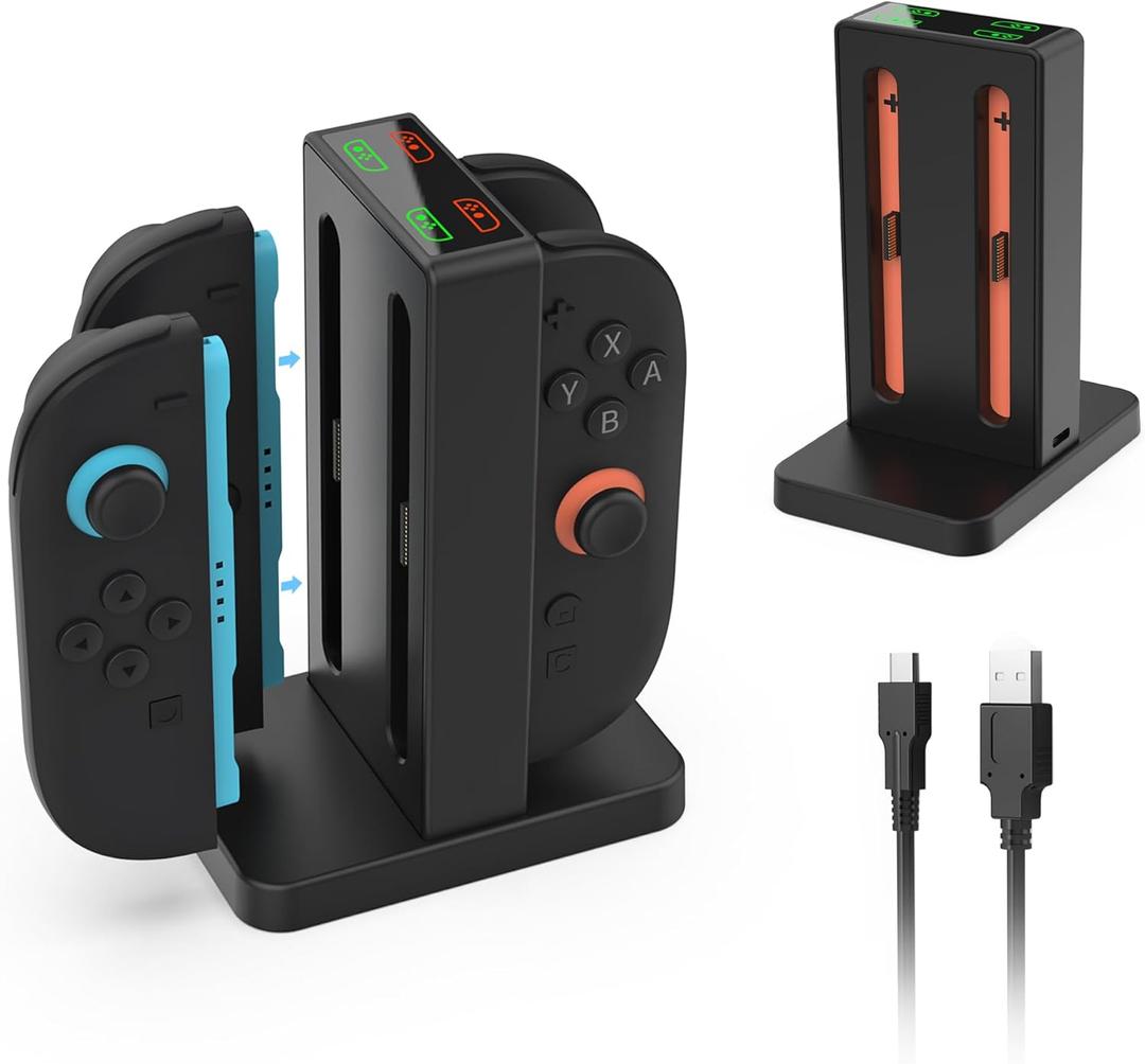Charging Dock for Switch 2 Joycons KAIPLAYHORIZON 4 Slots Dock Station with Charging Indicator Sound Alerts