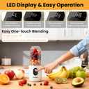 Portable Blender, Personal Blender for Shakes and Smoothies, Portable Juicer with 16 Blades, Small Mini Juicer with Extra Handle Lid for Travel, Sport, Office, Camping and Outgoing (16.9 oz)
