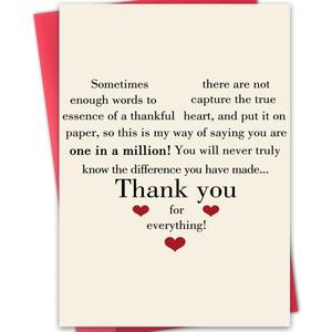 Thank You Card with Envelope, Gratitude Card,Thoughtful Appreciation Gift for Friend, Teacher, Boss, Coach, Mom,Dad