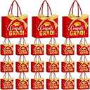 Jetec 45 Pack 2025 Graduation Gift Bags Bulk Small Congrats Bags with Handle and Bow Ribbon 5.5 x 4.7 x 2.5 Inch Grad Paper Treat Gifts Party Favor Supplies for College High School, Red/Gold 