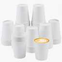 120-pack 9 oz Leak-proof white Paper Cups - Disposable paper cups for hot drinks, cold drinks, coffee cups, tea, and other beverages - Holiday Party DIY Office Drinking Cup Supplies (white)