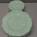 DaYammi 60 PCS Green Plastic Plates,Reef Plate Disposable & Reusable-Heavy Duty Plastic Plates for Party Including 30 Dinner Plate, 30 Dessert Plate,Green Disposable plates for Dinner Parties