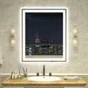 36"x 30" LED Bathroom Mirror with Lights, Smart Dimmable Vanity Mirrors for Wall, Anti-Fog, Dimmable, Backlit + Front Lit, Memory Shatterproof Smart Mirror for Bathroom (Horizontal/Vertical)