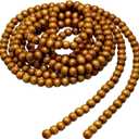 Christmas Wooden Bead Garland Wood Bead Garland Christmas Tree Decorations for Holiday Favors, 12 Feet(Brown)
