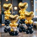4 Sets Balloon Column Stand Kit, 7FT Height Adjustable Metal Balloon Tower with Weighted Base Water Bags Reusable, Party Decoration for Wedding, Birthday, Graduation, Baby Shower