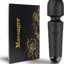 Rechargeable Mini Personal Massager with 10 Quiet Vibration Modes Cordless Handheld Massager for Neck Shoulder Back BodyBlack