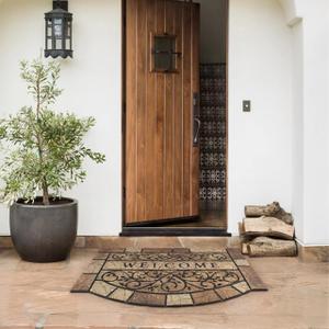 Durable Welcome Door Mats, 24"x36" Heavy-Duty Large Welcome Mat for Front Door with Non-Slip Rubber Backing, Door Mats for Outside Entry High Traffic AreaLeaves