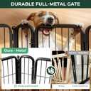 FXW Dog Gate Extra Wide Designed for Indoor Use, Adjustable Width Up to 183-inch Wide (24" H 8 Wire Panels for Puppies and Small Dogs), Black