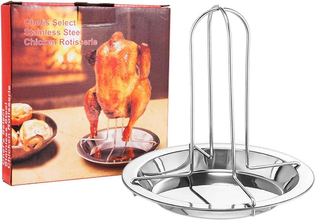 Vertical Chicken Rotisserie, Chicken Stand, Vertical Chicken Roaster, Stainless Steel Chicken Stand, Kitchen Utensils for Barbecue and Camping (1 Piece)