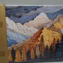 KZKU Abstract Canvas Print Mountain wall art for living room Blue and Gold Sunset Landscape Pine Tree Forest Pictures Bedroom dining room Office Kitchen Decor 20X40inch